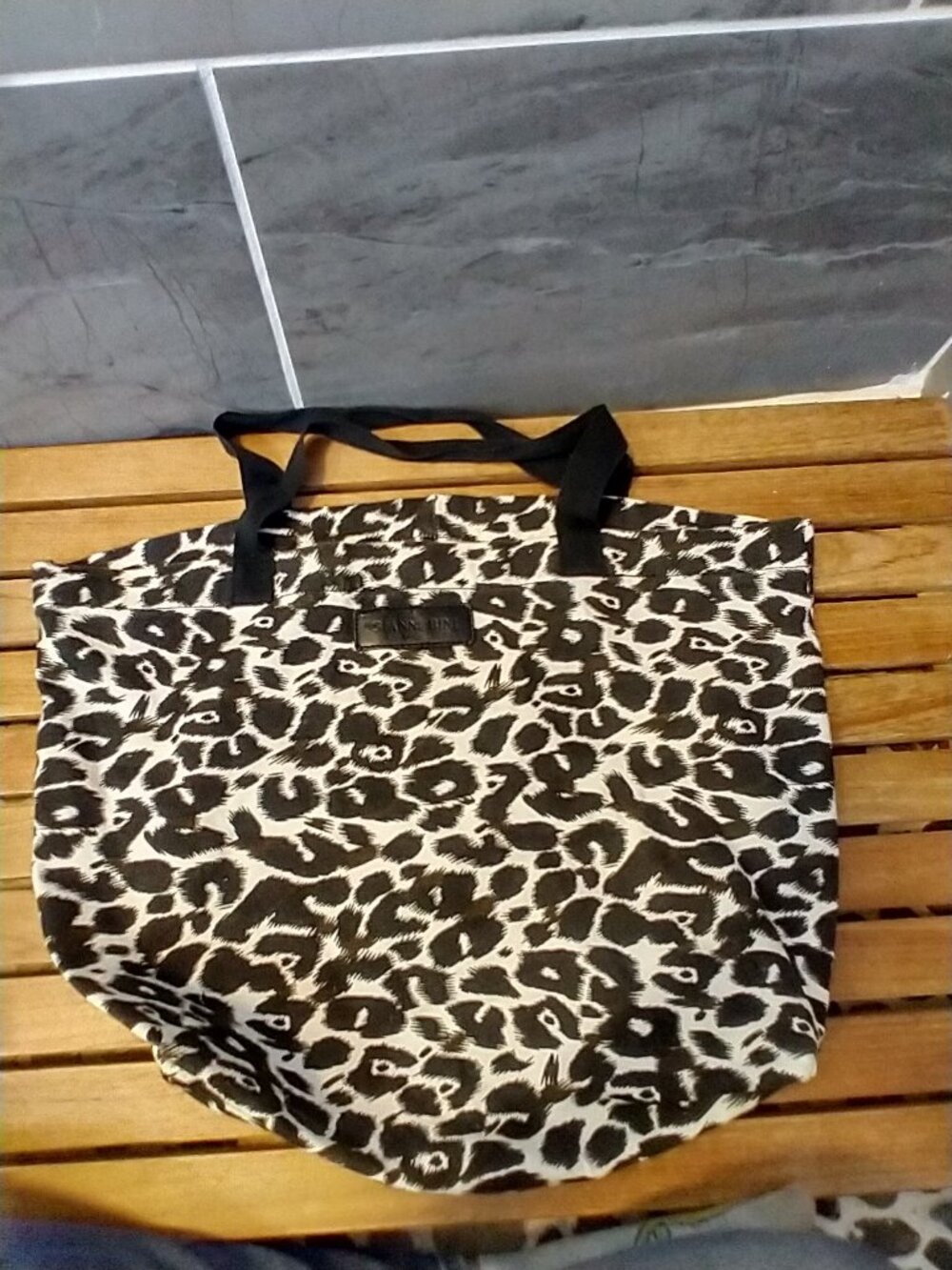 Land's End Leopard Print Canvas Tote